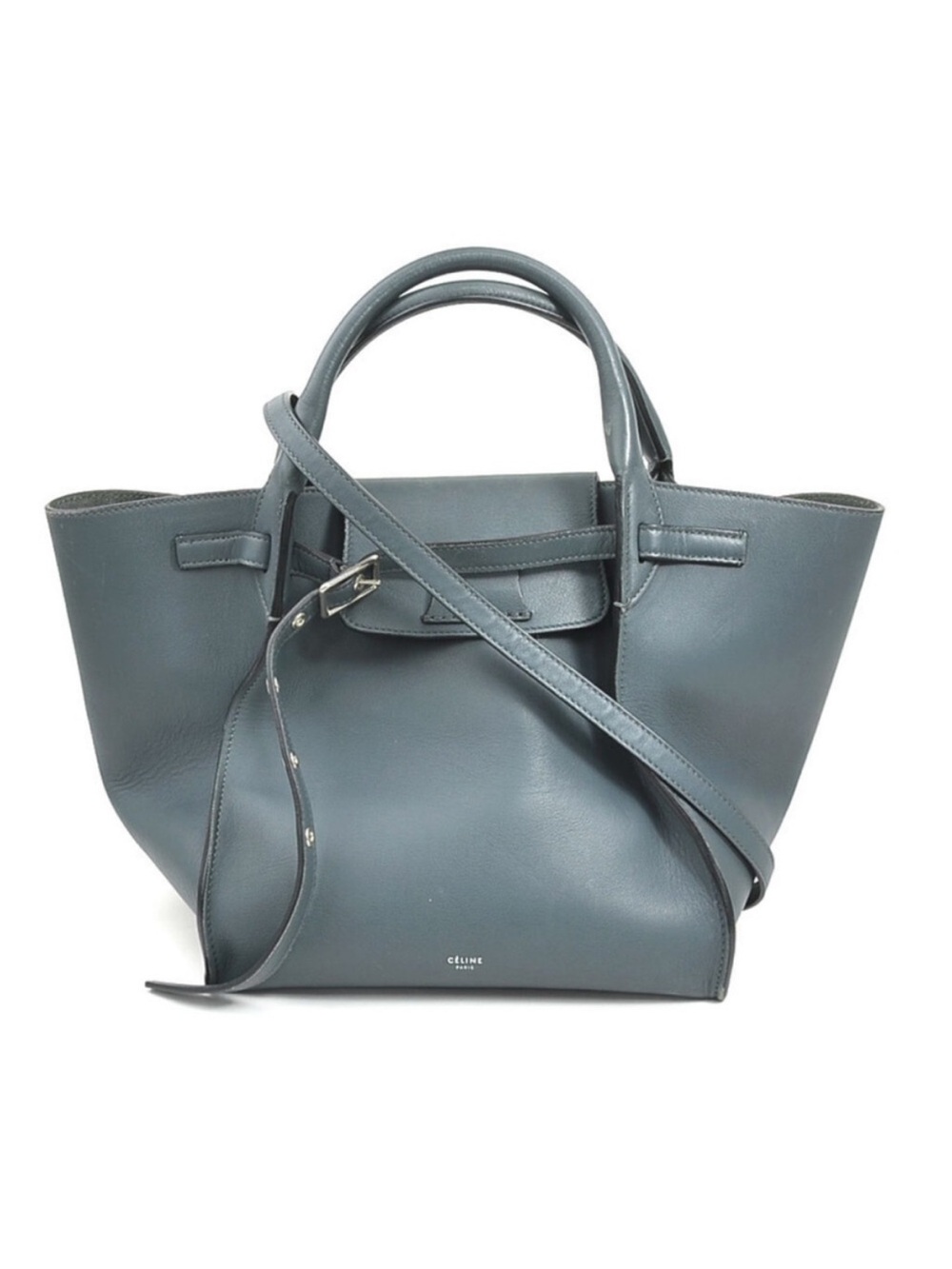 Celine big bag blue gray leather bag